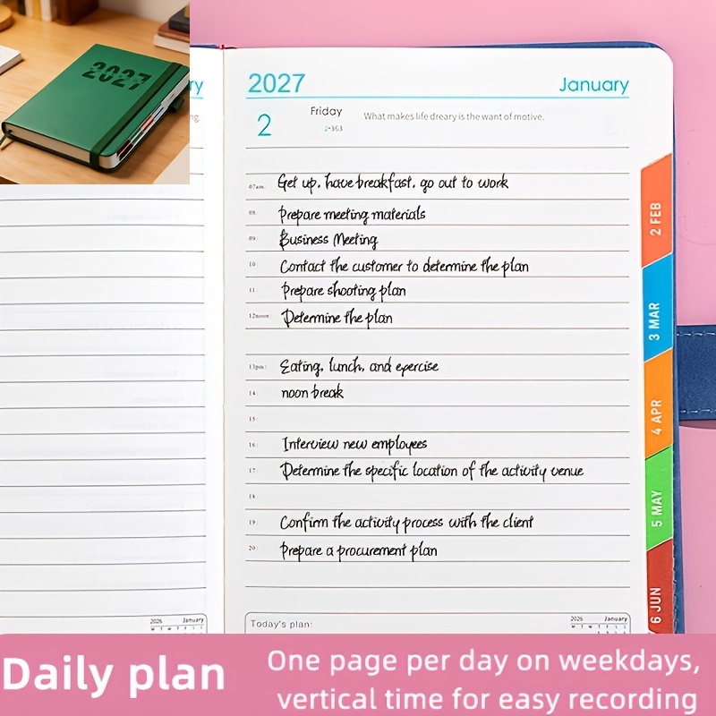 TEMU Agenda Planner Personalizzata Calendario 2027, Autodisciplina, Gestione del Tempo, Una Pagina al , di Pianificazione 365