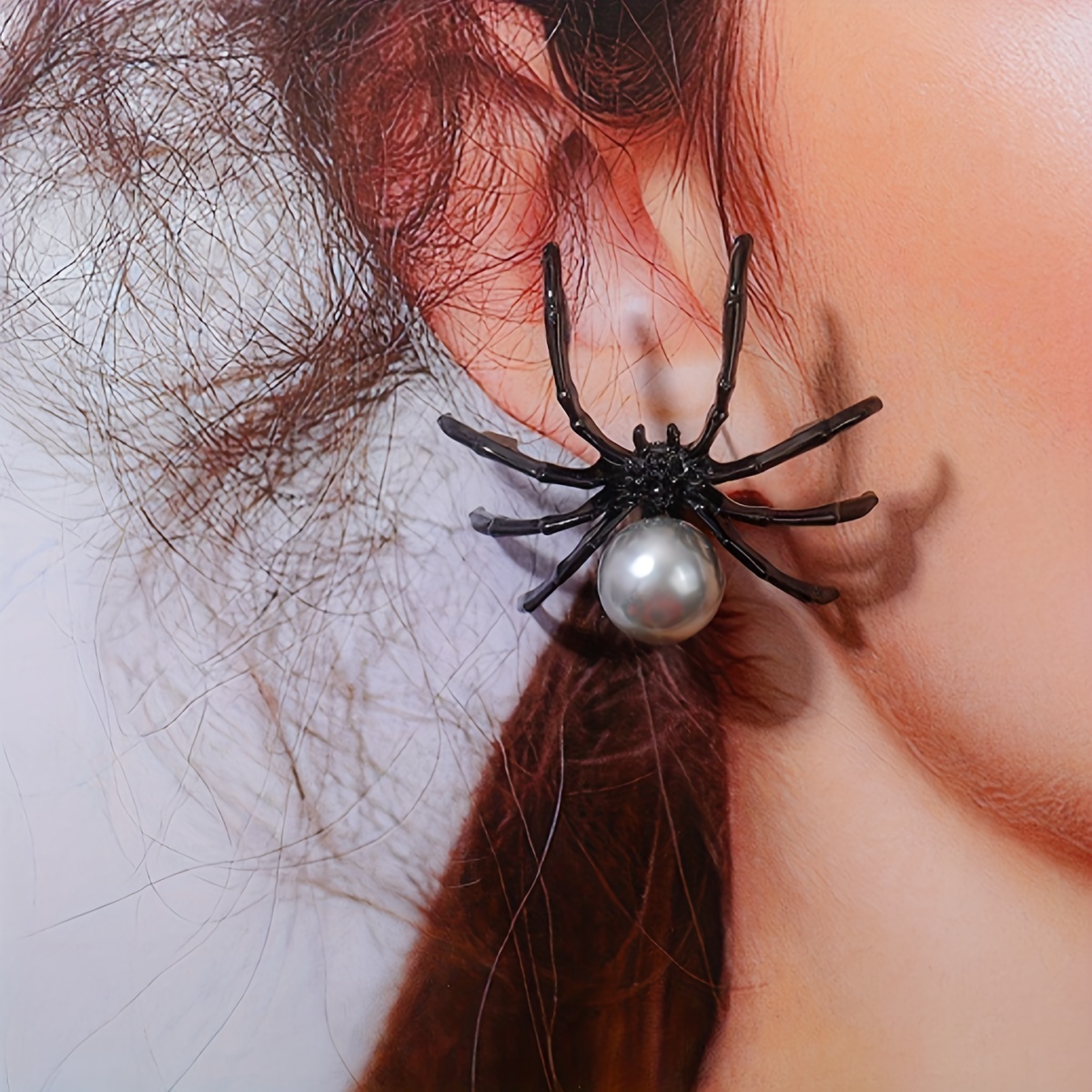 

Boucles d'Oreilles Araignée Noire Style Punk Gothique, Accessoires de Bijoux pour Fête d'Halloween pour Femmes
