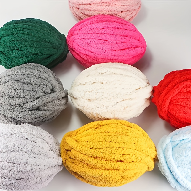 4pcs ultra thick chenille knitting yarn mixed colors 100 polyester for handmade blankets scarves hats cat beds all skill levels ages crafting supplies   textured yarn durable yarn knitting accessories and supplies