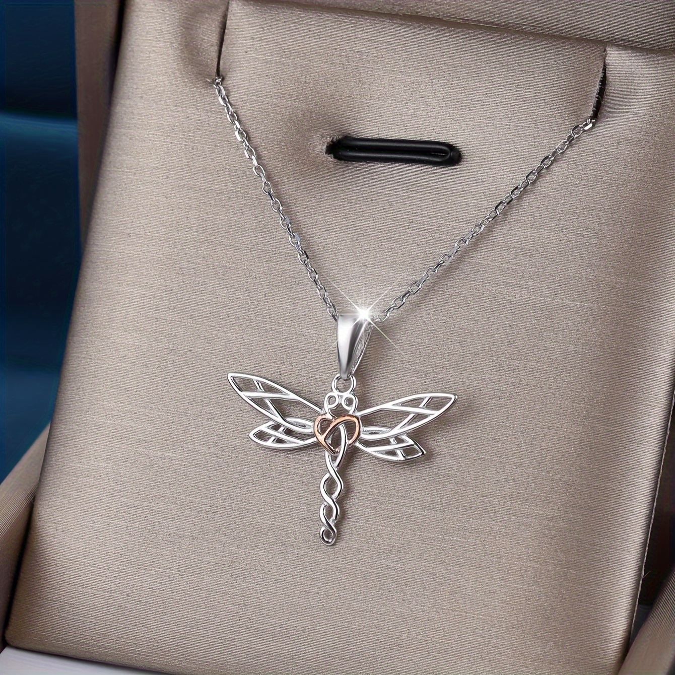 925 Sterling Silver Dragonfly Necklace, Vintage Style