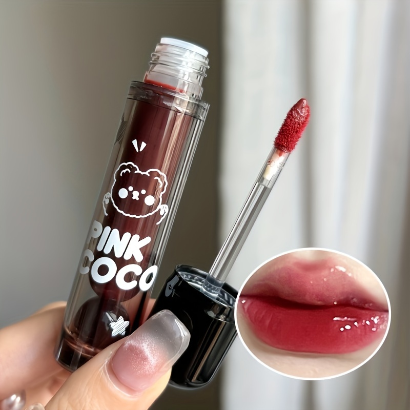 

Pink Coco Teddy Glossy Lip Glaze, Mirror Shine Finish, Moisturizing Lip Gloss Liquid Lipstick Beauty Lip Makeup