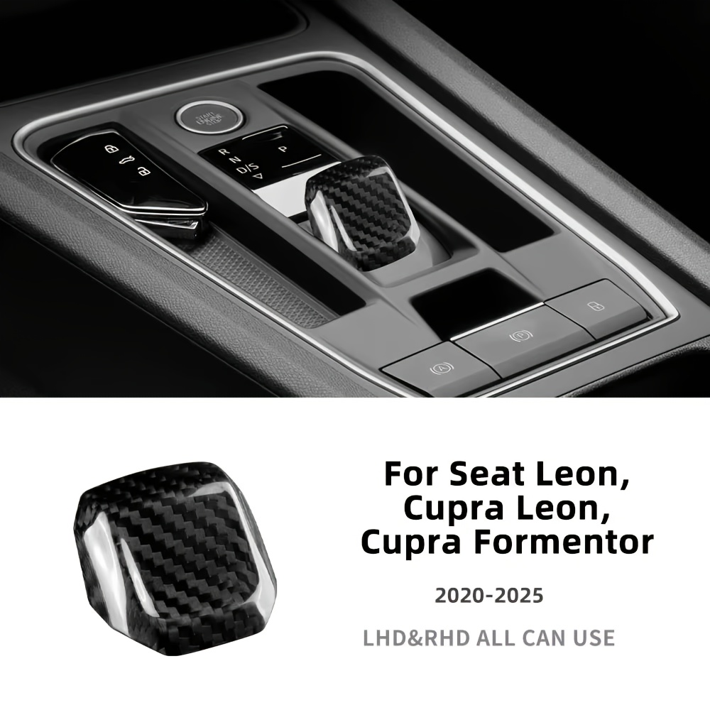 Image of Real Hard Carbon Fiber For Leon 2020 2021 2022 2023 2024 2025 Lhd Rhd Car Gear Shift Knob Trim