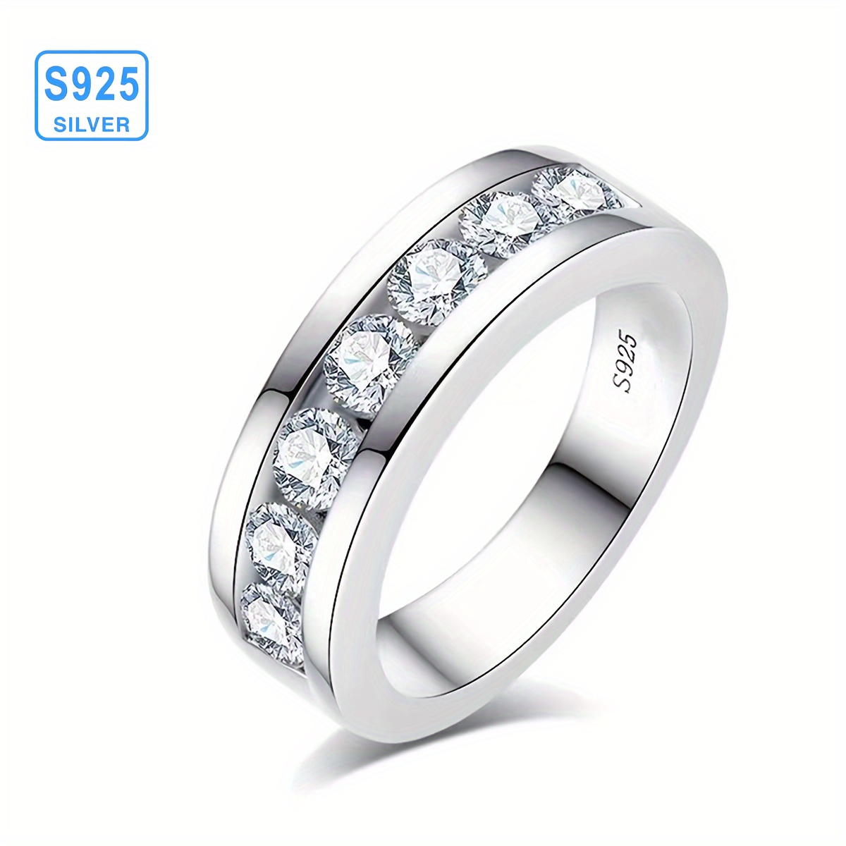 

1pc Retro And Fashion 2.1ct Moissanite Silver Ring, For Birthdays, Anniversaries, And Graduation Christmas Gifts