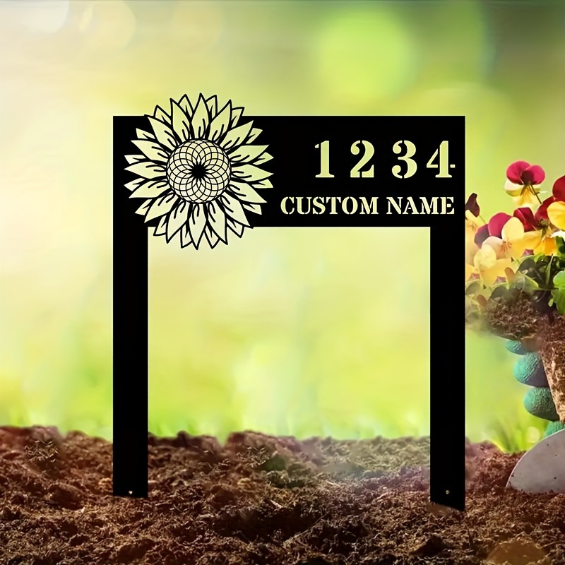 

Custom Metal Address Sign - Personalized Outdoor Lawn & Patio Decor, Ideal Gift For Family And Friends, No Battery Needed