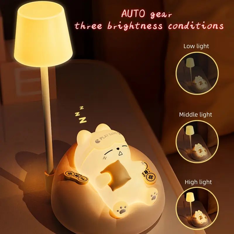 art dimmable animal themed table lamp usb powered with touch control 3 level adjustable brightness battery powered with 1200mah rechargeable lithium battery plastic shade desk lamp for bedroom study office decor ideal gift for friends on thanksgiving birthday Product details 1