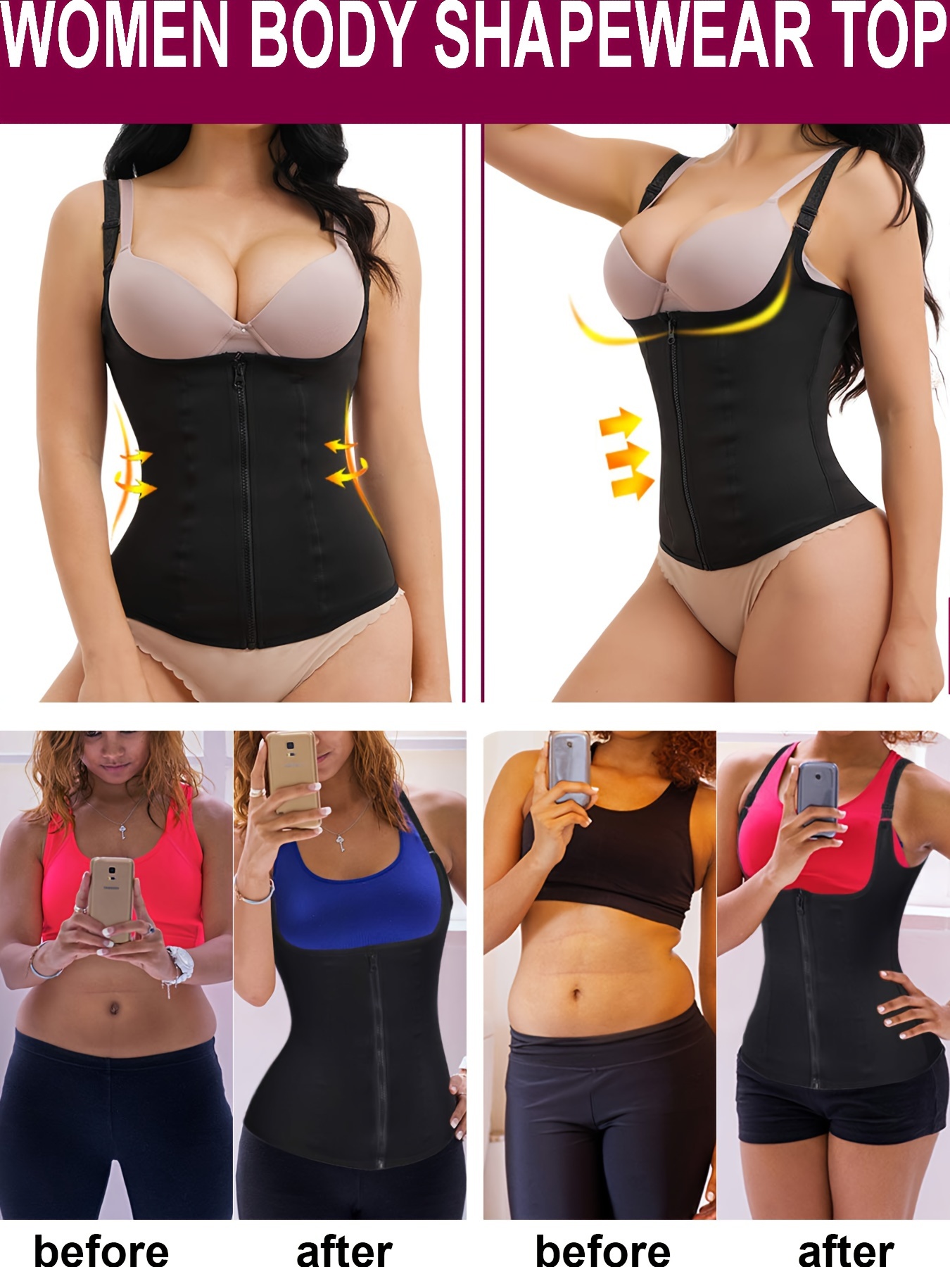 Body Shaper Before And After Using Waist Trainer Training Before