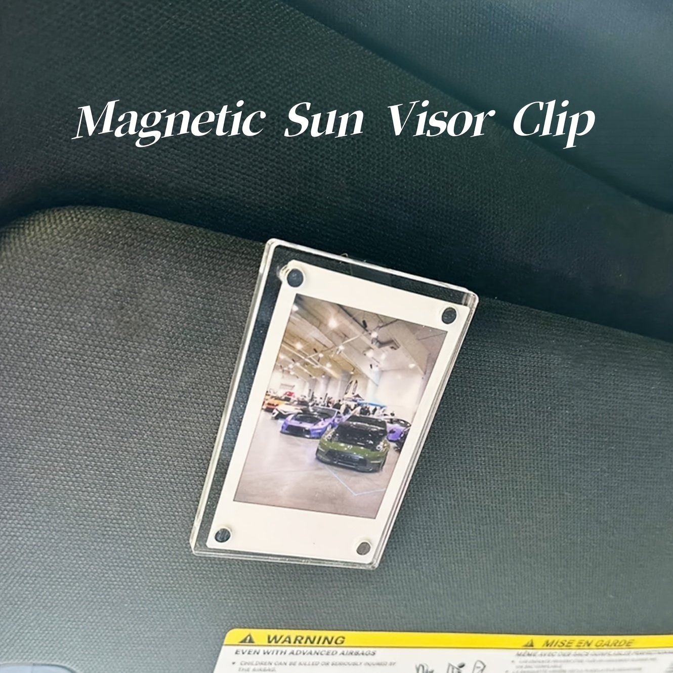 

1pc Contemporary Acrylic Magnetic Sun Visor Photo Frame With Clip, Multi- Wall Hanging Decor, No Power Needed, Ideal For & Couple Photos, For Father's Day & Day