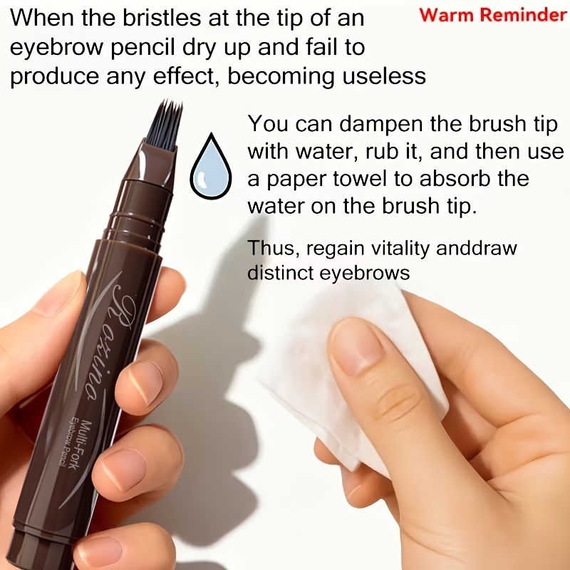 Dual-Action Quick Water Eyebrow Pencil with Multi-Branch Brush Head Design: Defines Each Hairline with a Single Stroke, Precisely Fills in Hairline, Waterproof, Long-Lasting, Smudge-Proof. Three-Dimensional Hair Flow Technology for Natural Blending