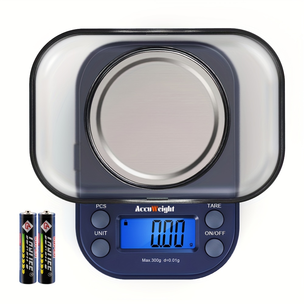 

Accuweight Digital Gram Scale For With 300g/0.01g Limit Small Pocket Coffee Scale With High Accuracy, School Powder Jewelry Scale With Tare And Calibration For Kitchen Food Scale