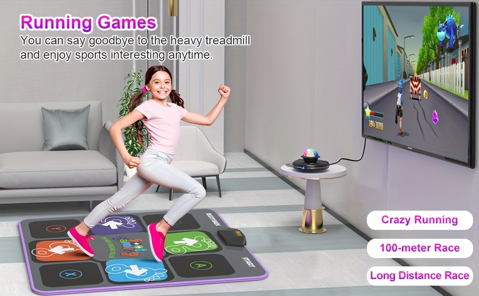 Dance Mat For Kids And Adults, Plug And Play Electronic Dance Pad Game For TV, Fun Kids Dancing Exercise Game, Xmas Birthday Gifts Ideas For 3-12 Year Old Girls And Boys