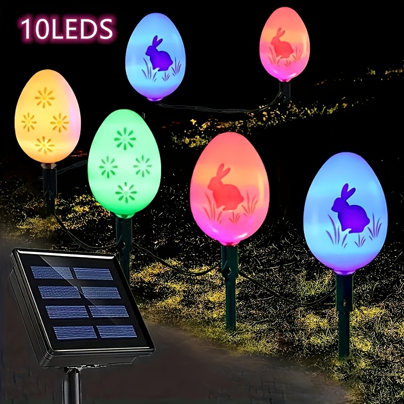 

Teenage Girl 10/20 Led Solar Powered Easter Egg Stake Lights, , Freestanding Metal & Plastic Outdoor Decoration, Removable Photovoltaic, Nickel Battery, No Remote Control