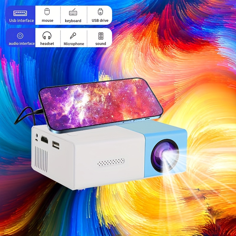 

Portable Projector, Mini Projector, Outdoor Projector, Movie, Hometheater, 60-110 Inch Lmage Tv Projector, Compatible With Hdtv, Usb.av, Smart Phone, Tablet, Tv Box, Etc
