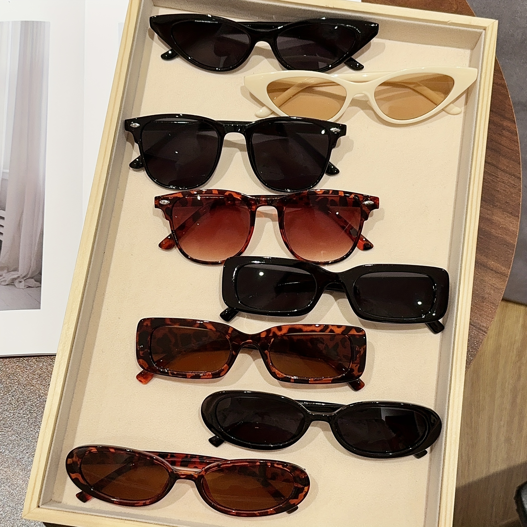 8 adet moda karışık çerçeve gözlük seti dayanıklı pc malzeme unisex günlük   moda aksesuarları için mükemmel ayrıntılar 2