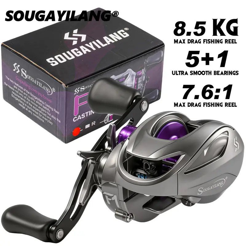* Baitcasting Reel, 7.6 1 Gear Ratio 5 1 Ball Bearings Casting Reel, Right/Left Handle Fishing Reel with Bite Alarm System for Freshwater Saltwater * Pike Fishing * Baitcasting Reel, 7.6 1 Gear Ratio 5 1 Ball Bearings Casting Reel, Right/Left Handle Fishing Reel with Bite Alarm System for Freshwater Saltwater * Pike Fishing