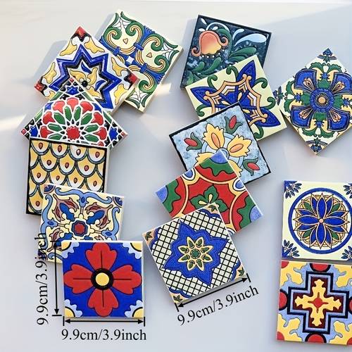 random 3d floral mosaic tiles 5pcs 10pcs matching of different mandala patterns square mosaics suitable for wall creative decoration