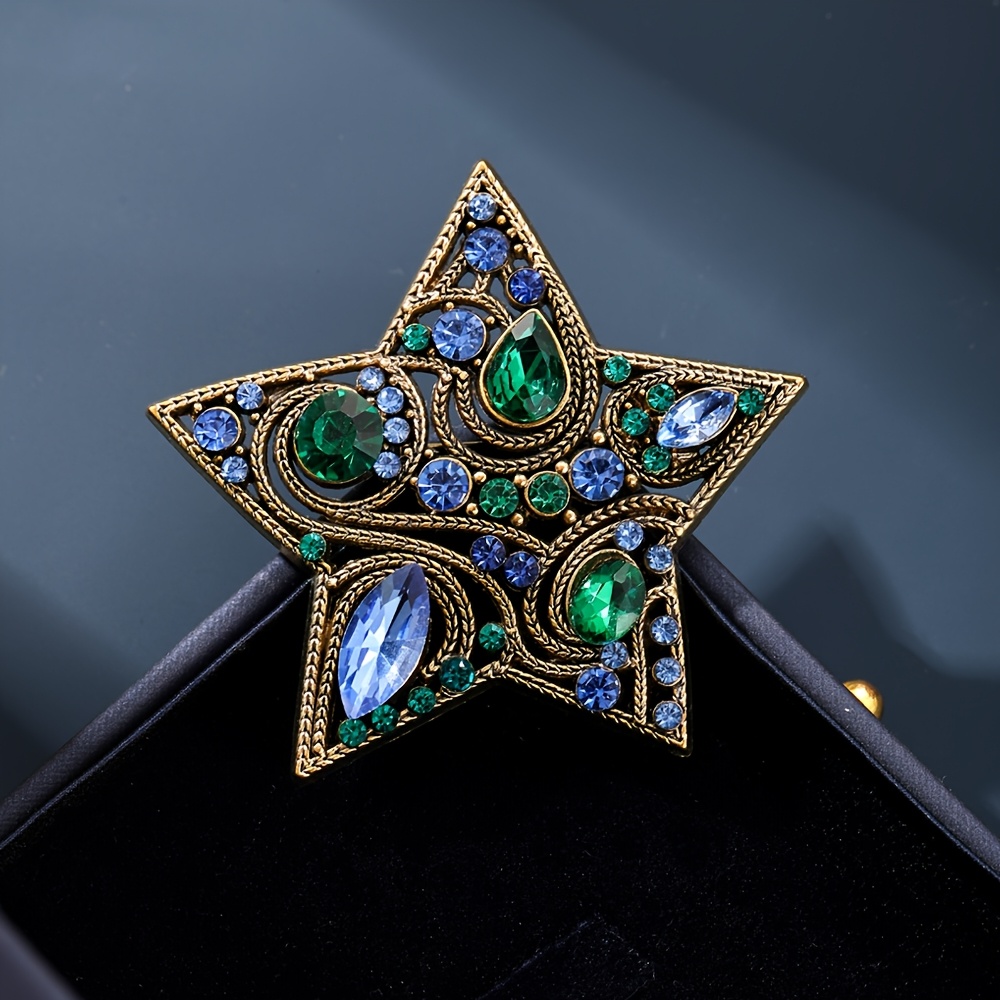 TEMU Un broche de puntas con diamantes de , para hombres como para mujeres. accesorio elegante y exquisito se puede usar en el cuello de abrigos o