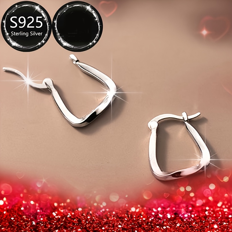 Women's 925 Silver Geometric Earrings Set with Packaging