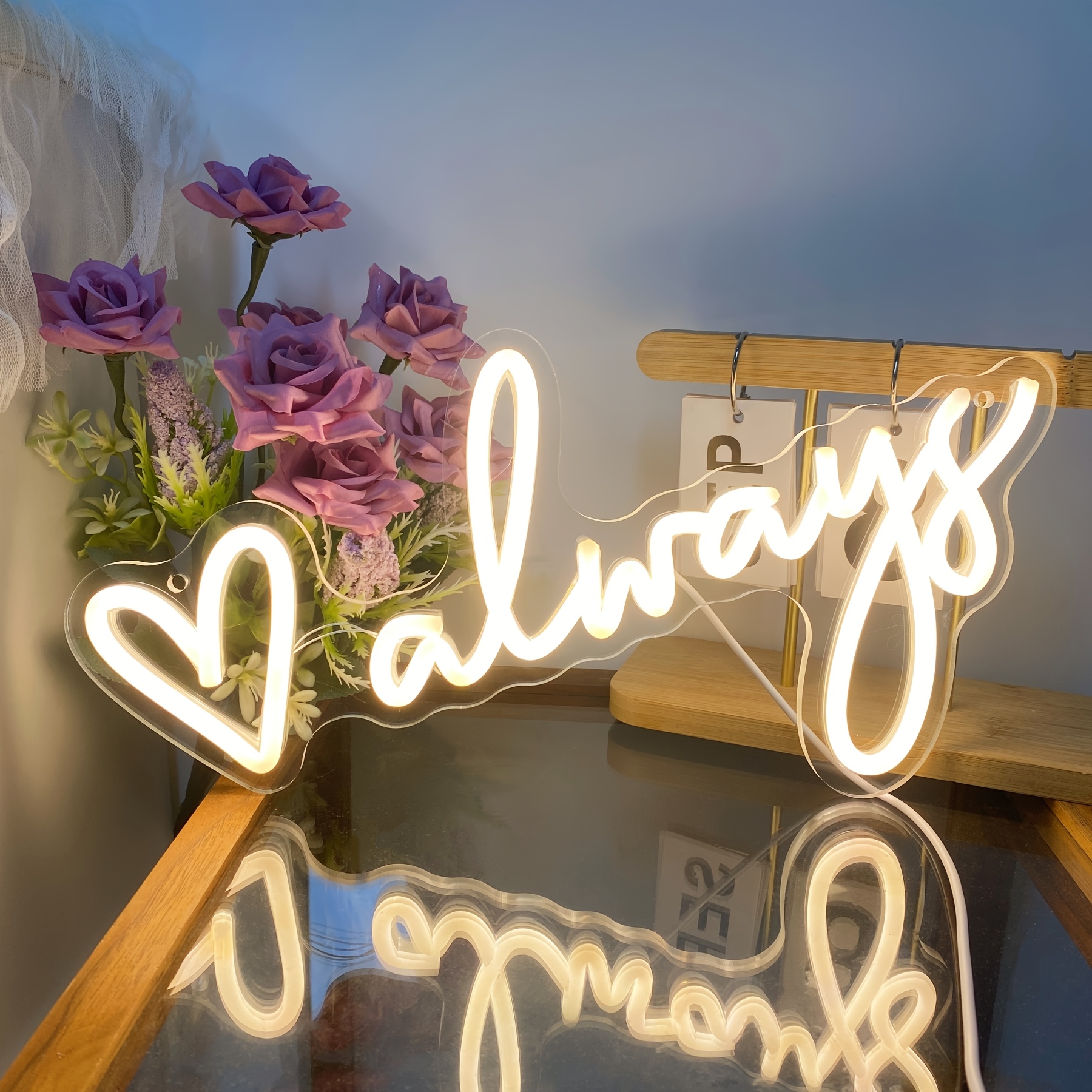 Image of Gozye Neon Sign, Adjustable Brightness Neon Light For Wall Decoration, Led Letter Lights For Wedding Engagement, Bedroom, Bar, Club, Hotel, Party, Usb Powered Hanging Signs