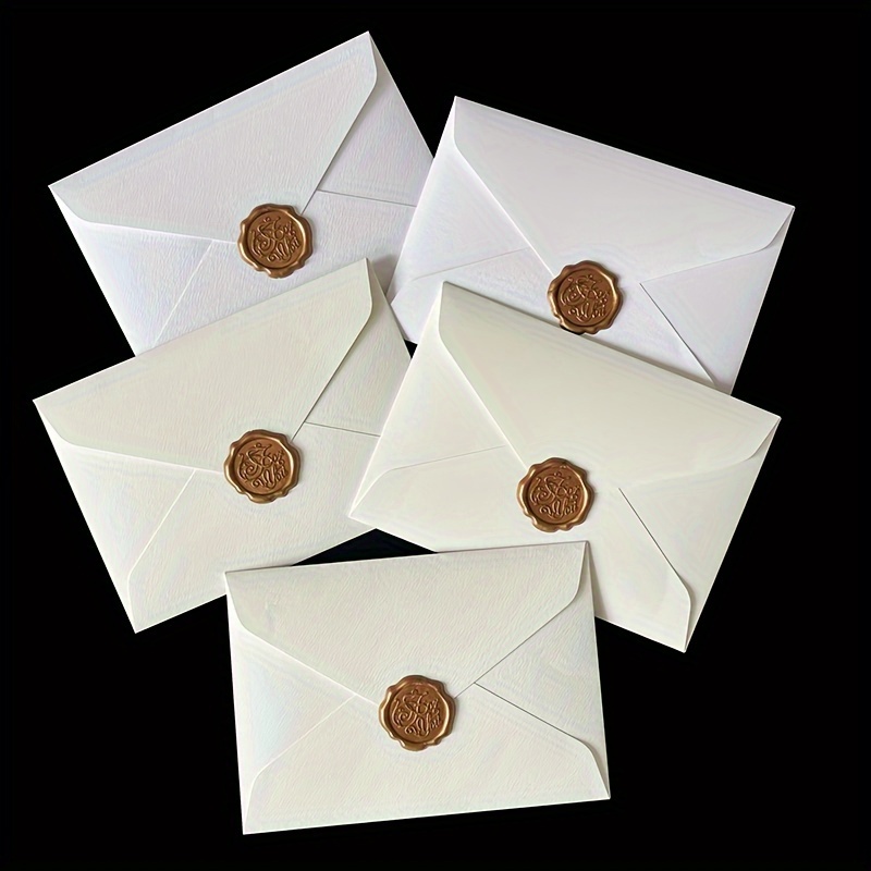

10-pack C6 Envelopes With Elegant Embossed Texture, 250g Thick Specialty Paper, Matte Finish, Wax Seal Closure, Perfect For Thanksgiving Greetings And Invitations
