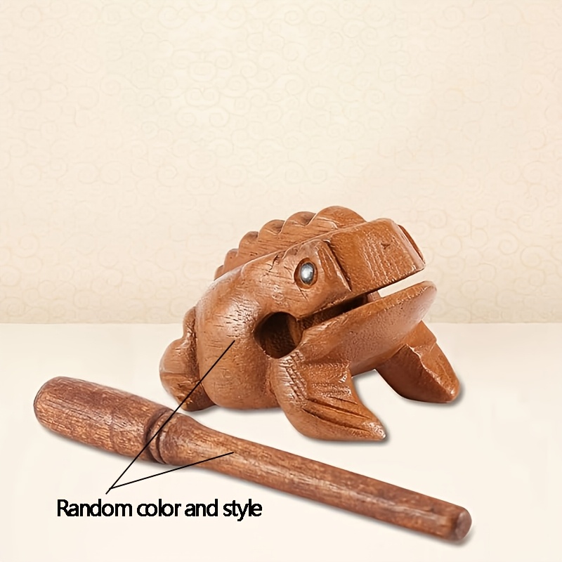 TEMU Wooden Percussion Sound Frog Ornament Instrument/1 Frog And 1 Percussion Stick - Frog Sound Ornament With Croaking Sound - Fun And Cute Crafts -