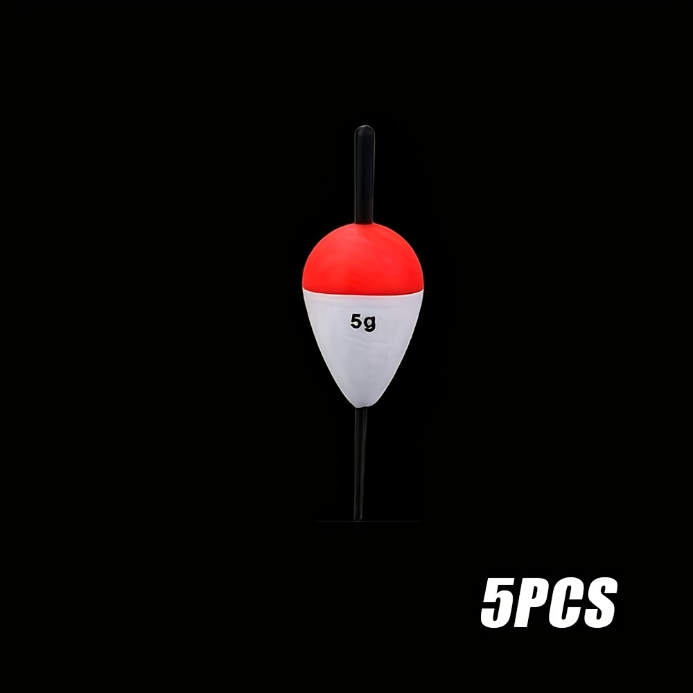 TEMU Vipfish 5pcs Fishing Floats Set, Red White Fishing Bobbers With Assorted 1g-30g, Slip Bobber For Carp, Crappie, Panfish, , Trout, Freshwater
