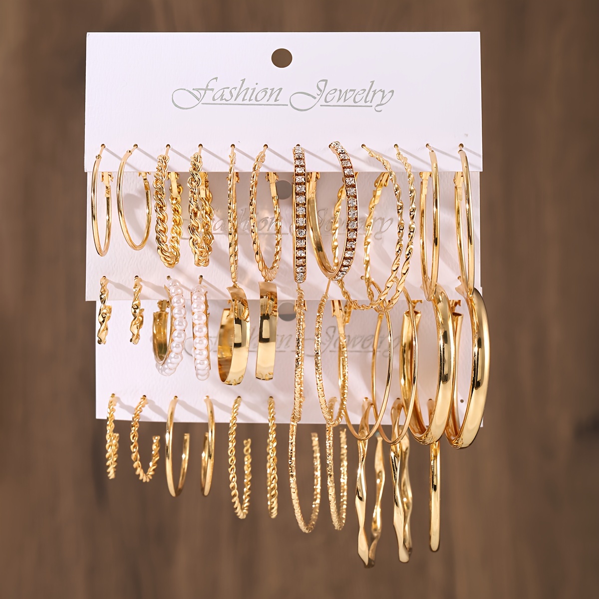 TEMU Un ensemble de 36 boucles d'oreilles cerclées enveloppantes pour femmes, punk vintage avec des artificiels, parfaites pour une bijouterie