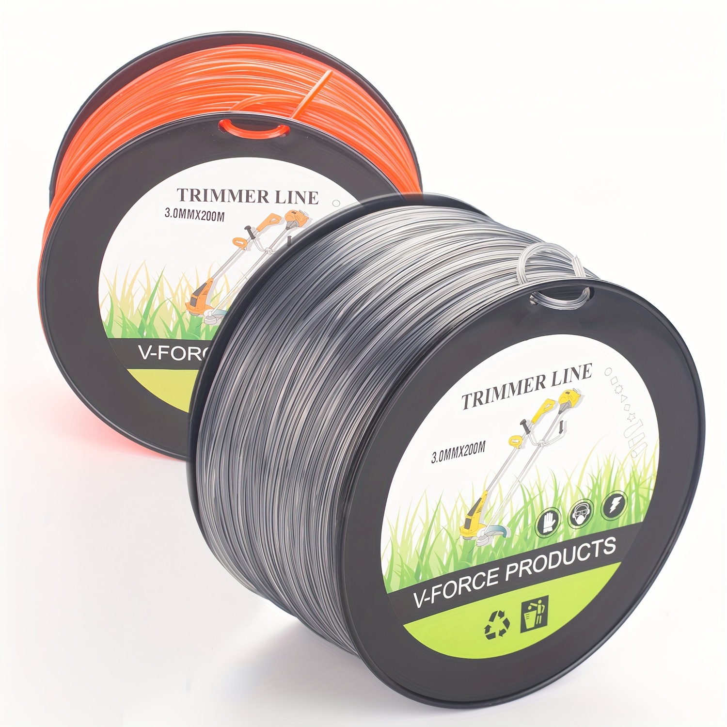 

Torgwin Durable Grass Trimmer Line - 2.4/3.0mm X 200m, Silvery Orange-red, Round Star Graphite Filling Cord For High Efficiency & Strength