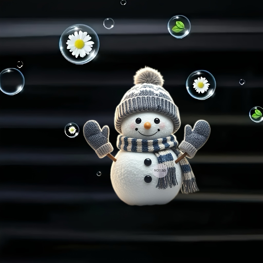 

1pc Snowman Hat & Gloves, 2d Car Vent Decor , Scented Car Air Freshener, Car , No Source Included