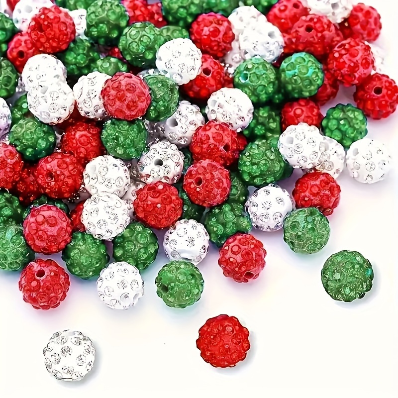 

45/90pcs 10mm Christmas- In Red, - For Making, Day Crafts & Decorations, Round For Necklaces And Bracelets