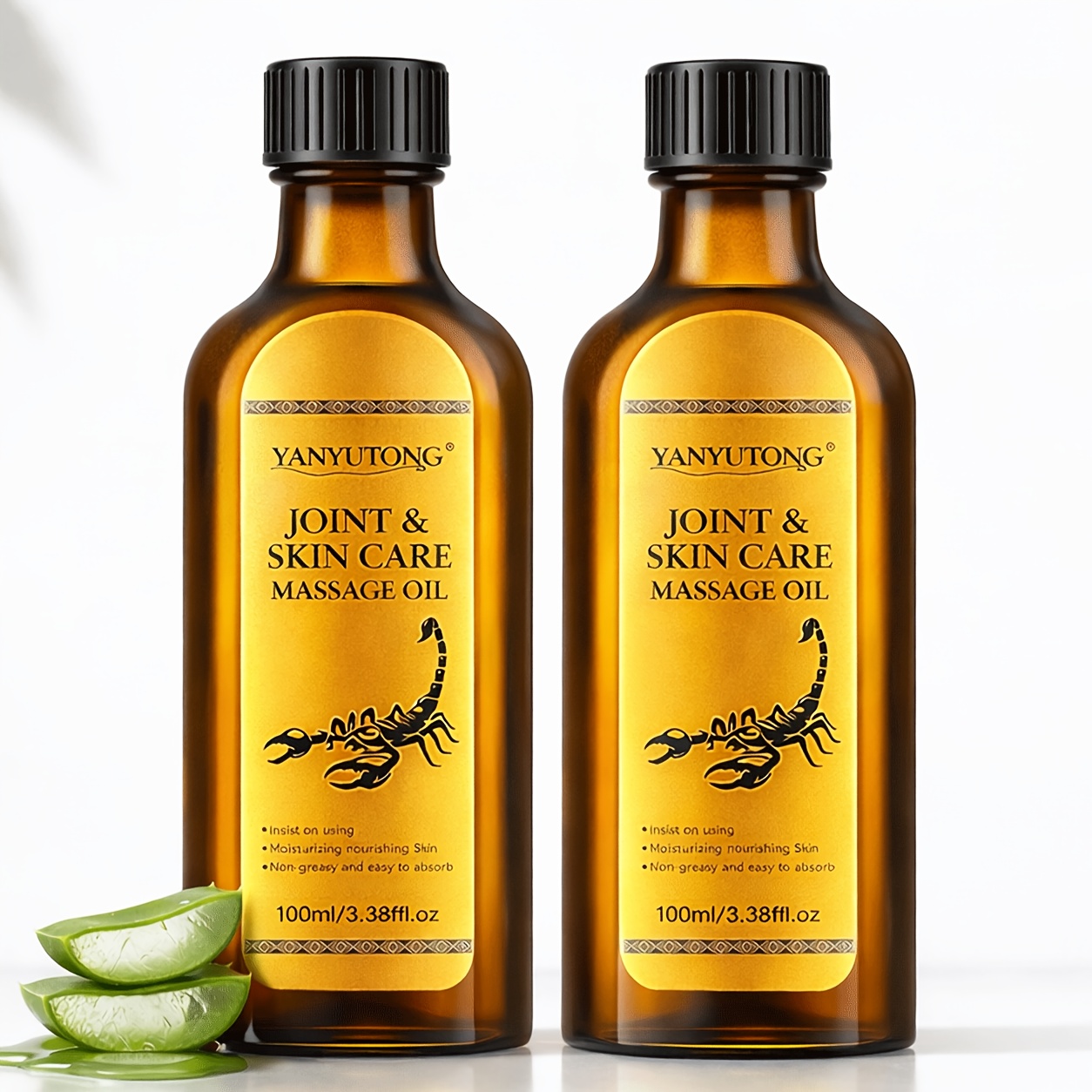 TEMU 2 Bottles Of 100ml Men's Joint And Skin Care Massage Oil, Quickly Absorbed, Non-greasy, Suitable For Muscle Relaxation And Care Of The Back,
