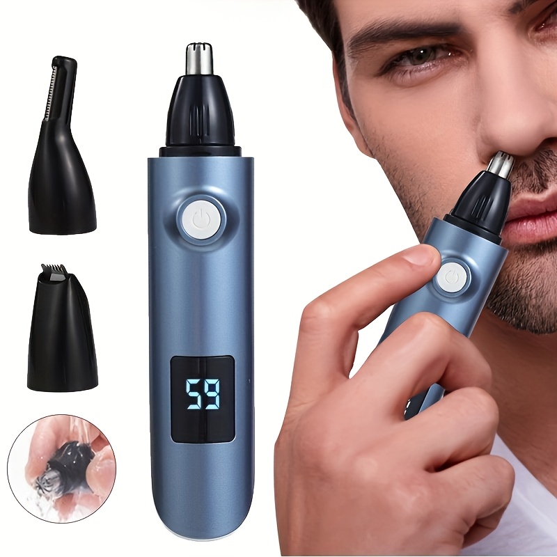 feiyba cordless ear nose hair trimmer for men women   double   design usb battery powered with   portable grooming tool for home use portable nose hair trimmer sleek metallic   Product details 1