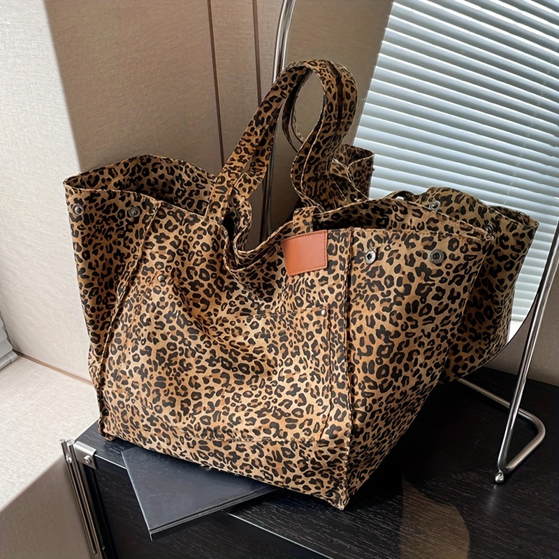 Image of Oversized Leopard Prints S For Women Deformable Large Capacity All Match Shopping