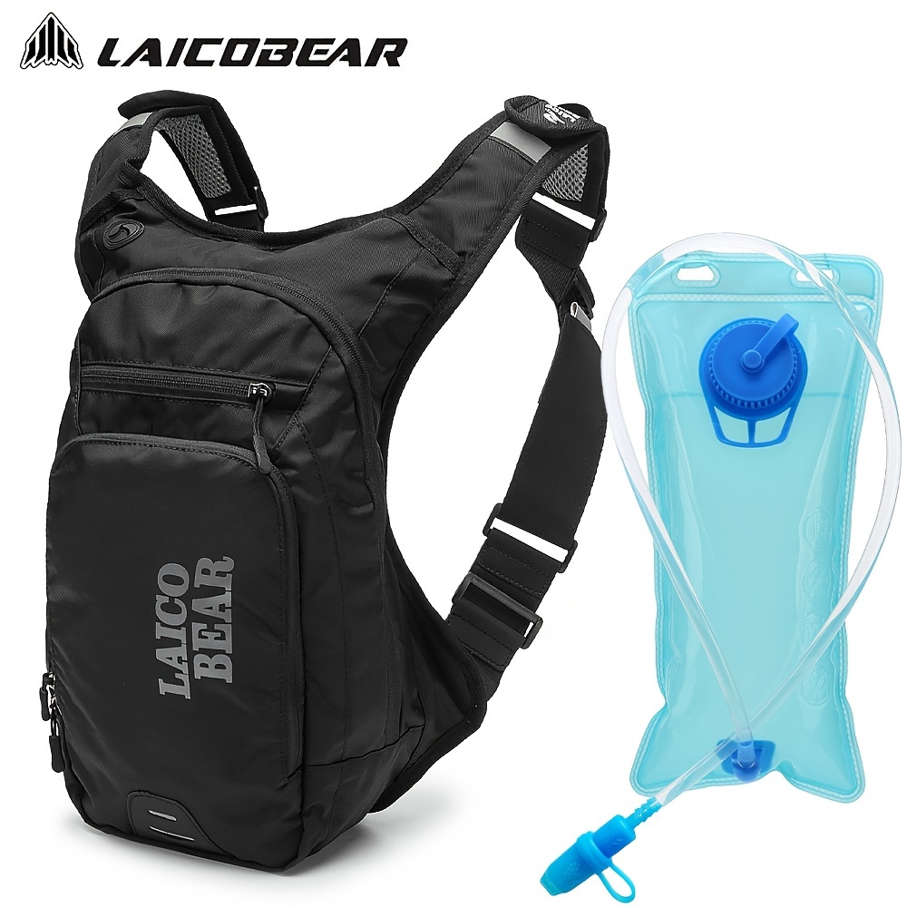 INOXTO - Mochila de hidratación con bolsa de agua a prueba de fugas de 2 l,  chaleco de hidratación para correr, para hombre, mochila para ciclismo,  motocross, escalada, trail running (gris) 
