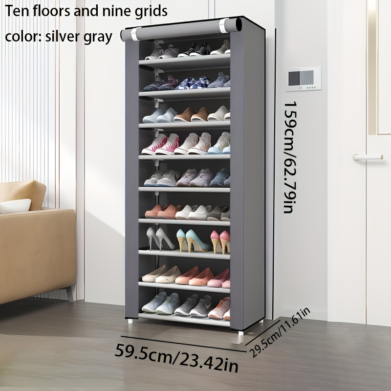 8/10 Layer Shoe Organizer - to Assemble, Dust-resistant Metal Storage Unit, Ideal for Entryway, Bedroom, and Dorm Room - Collapsible and Space- Design - Home & Kitchen