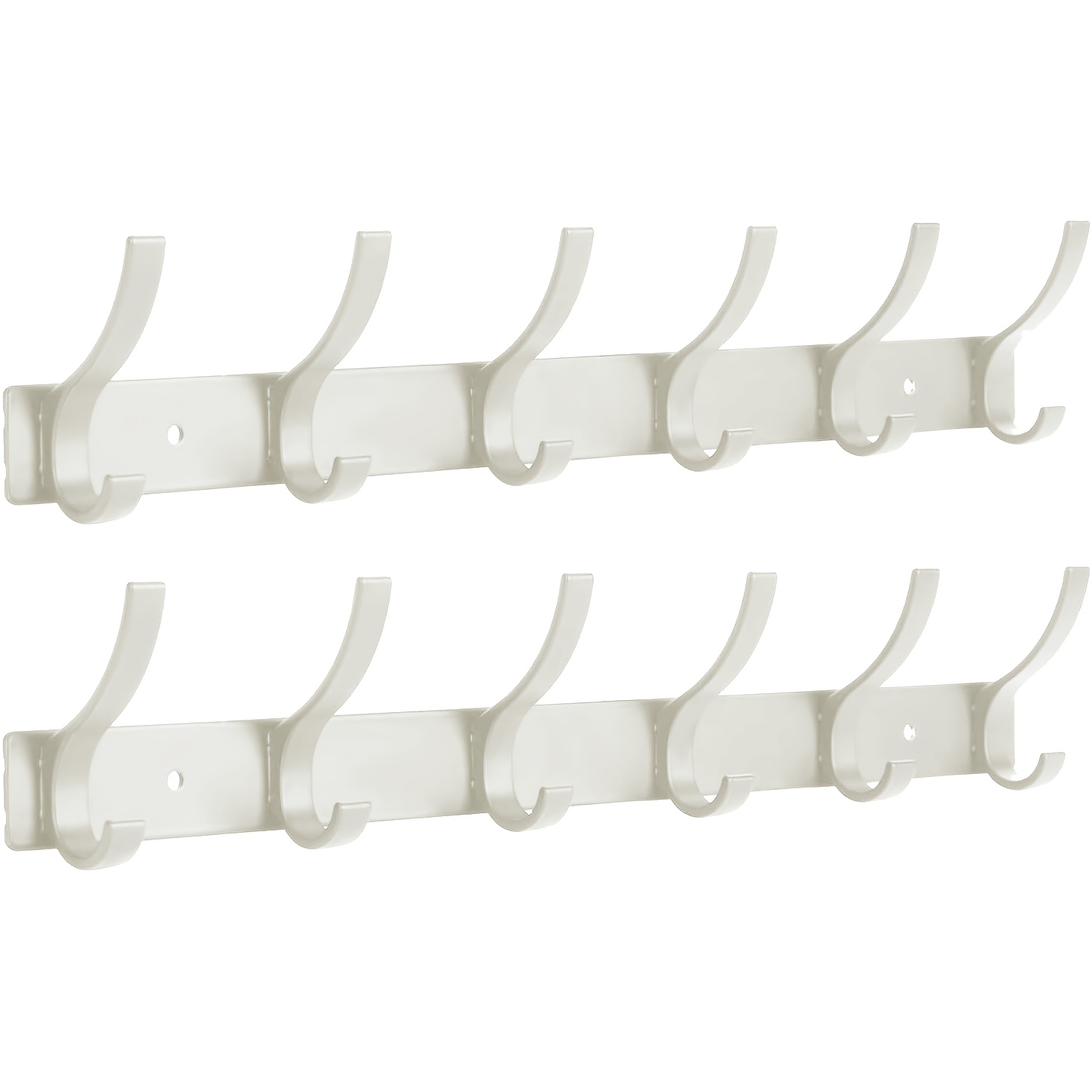 TEMU 2-pack Black 6-hook Hangers, Wall Mounted, Behind Door Coat Hooks, Entryway Clothes Row Hooks, Bearing Coat Hooks, Matte White, Gunmetal Gray