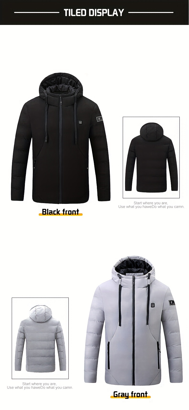 fever rechargeable heated hoodie vest for men women 3 heat levels 9 zones lightweight polyester jacket for outdoor activities battery not included   apparel hooded jacket polyester vest Product details 5