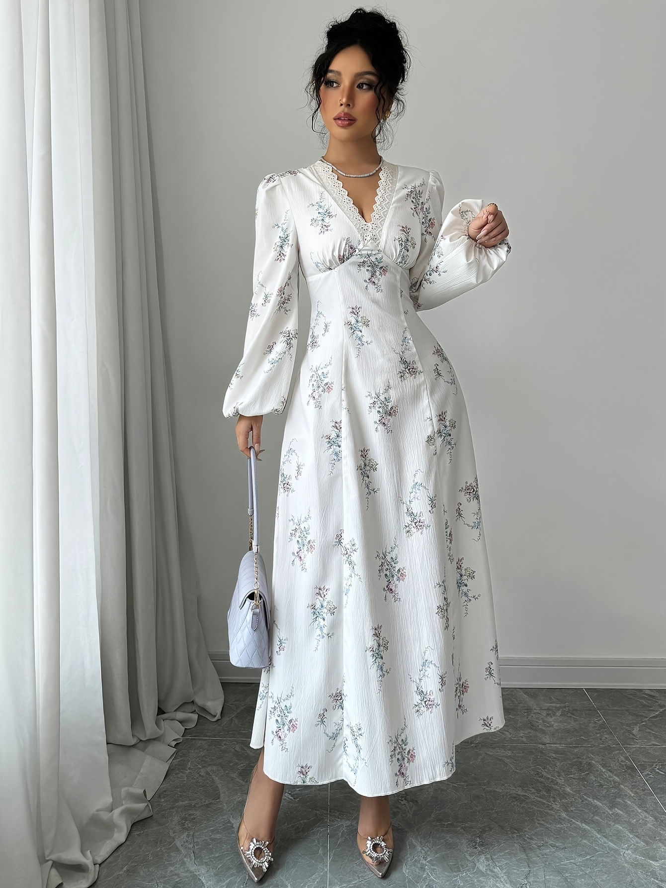 sachin and babi light blue dress Renaissance Dress, Grey Dress With Lacing on the Front, Fairy Dress main image 1