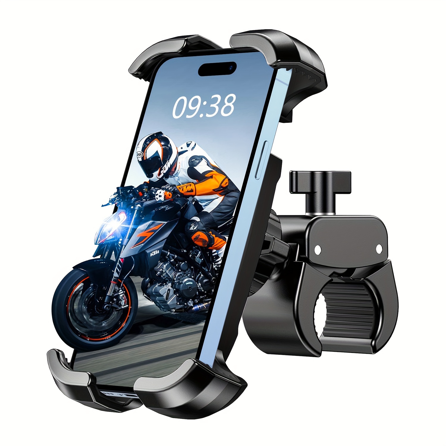 TEMU Motorcycle Phone Mount, Bike Phone Mount With [heavy-duty Clamp], Bicycle Phone Holder For Scooter Motorcycle Bicycle Handlebar, [1s Put & Take]