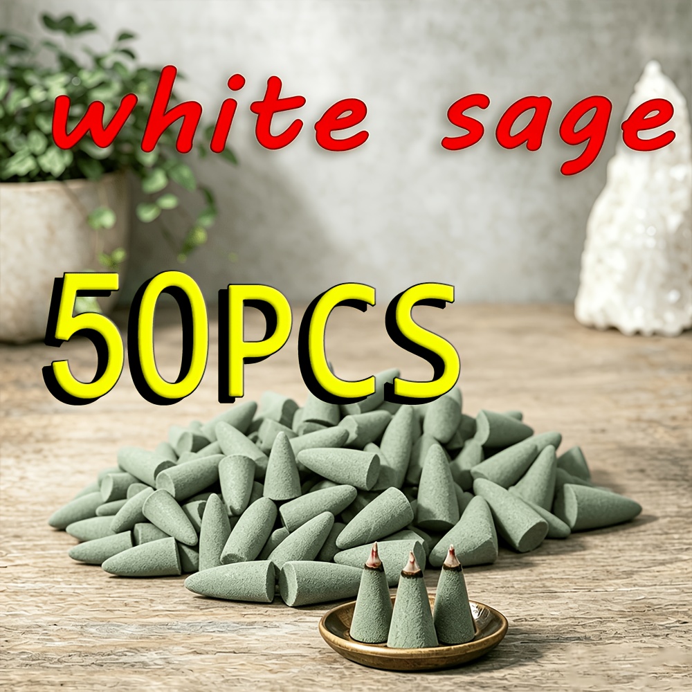 TEMU Cone de Sauge Blanche de Haute Qualité, , Cone de Sauge Blanche Amélioré, 2,7 cm de Long Par Pièce, Peut Pendant , Idéal pour la ,