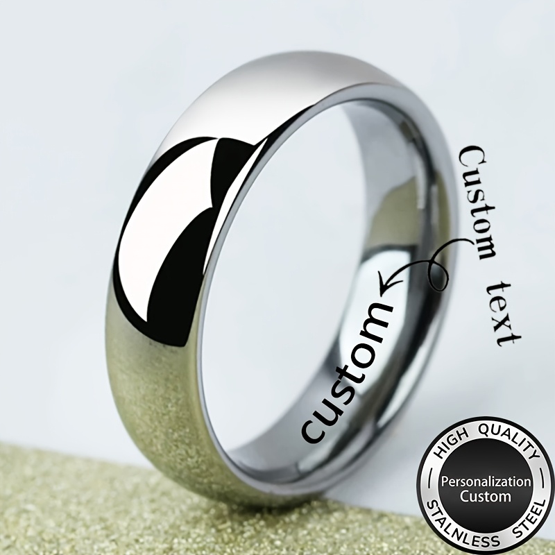 Custom Engraved Text Ring, Personalized Gift