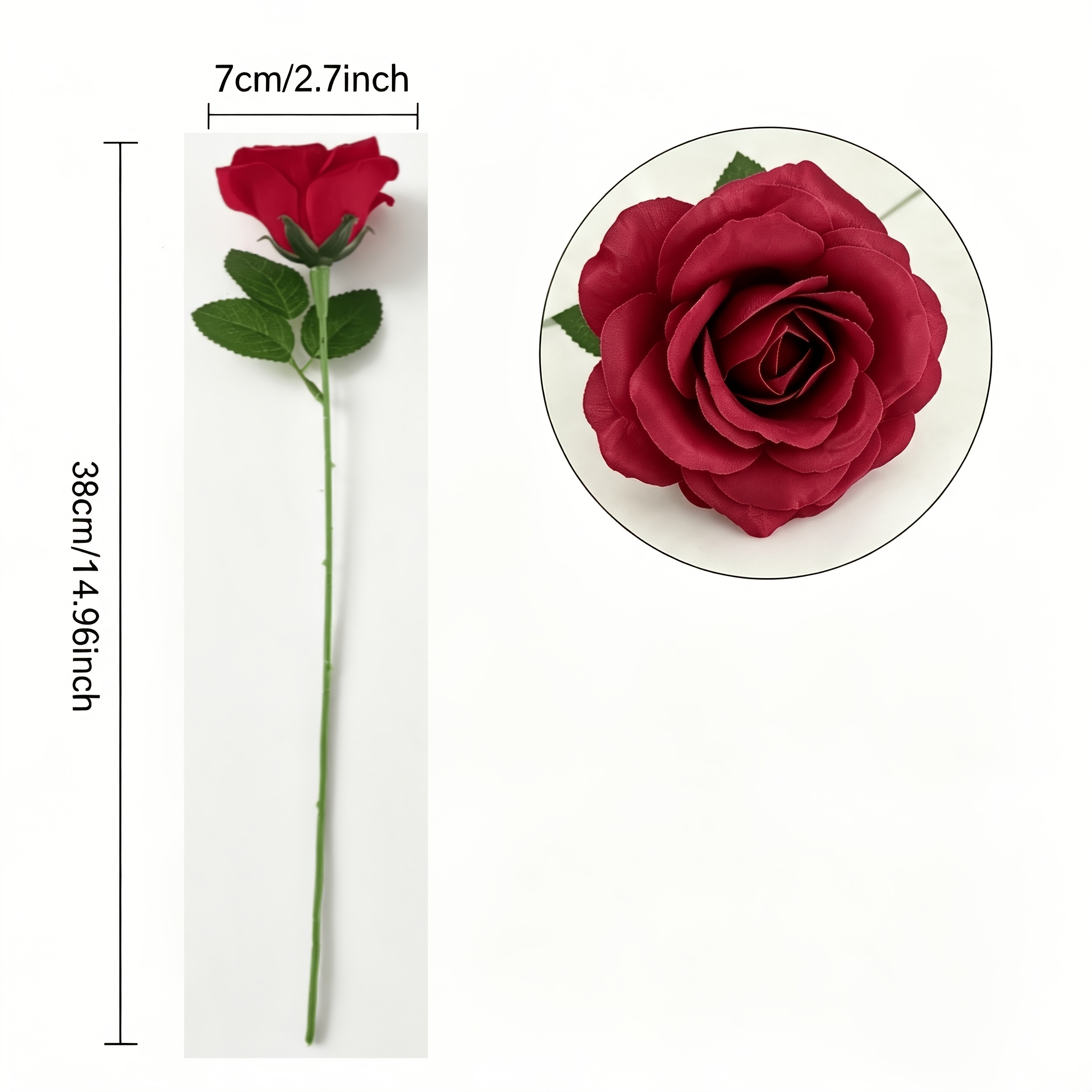 TEMU di 12 rose artificiali realistiche vino - Fiori finti a lunga , adatti per matrimoni, San Valentino, compleanni, , centrotavola da esterno,