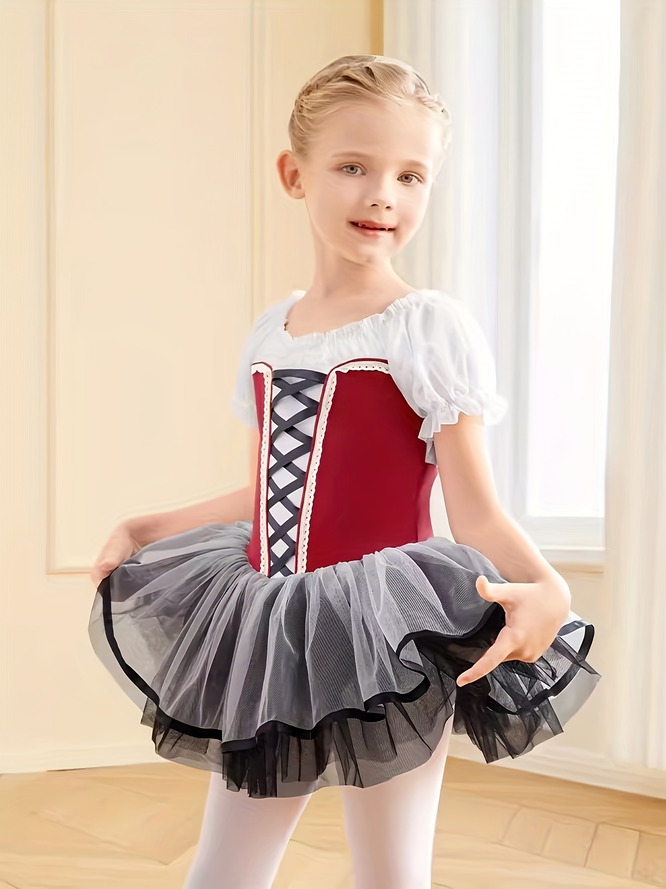 DE Damen Glitzer Tanzkleid Kurz Ärmellos Ballett Trikot mit Asymmetrisch Rock