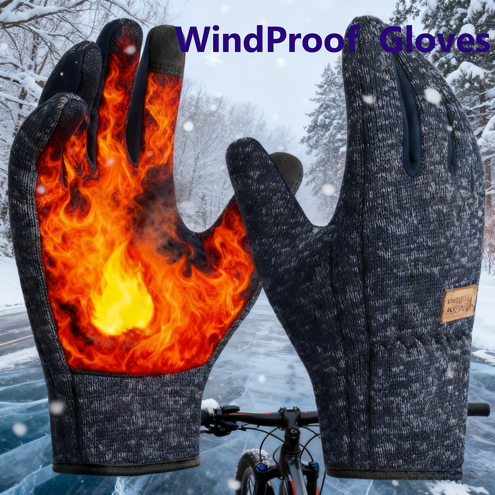 Winter Windproof Touchscreen Cycling Gloves for Outdoor Activities