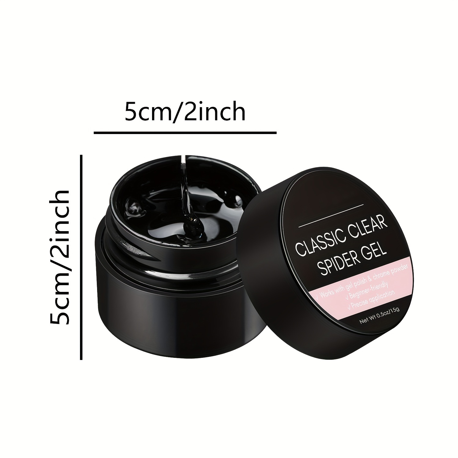 TEMU 3d Clear For Nail Art Elastic Gel Nail Paint Drawing 3d Nail Art Polish Apply With Chrome Powder For Line, Soak Off Led Gel Polish Manicure Diy Nail Designs