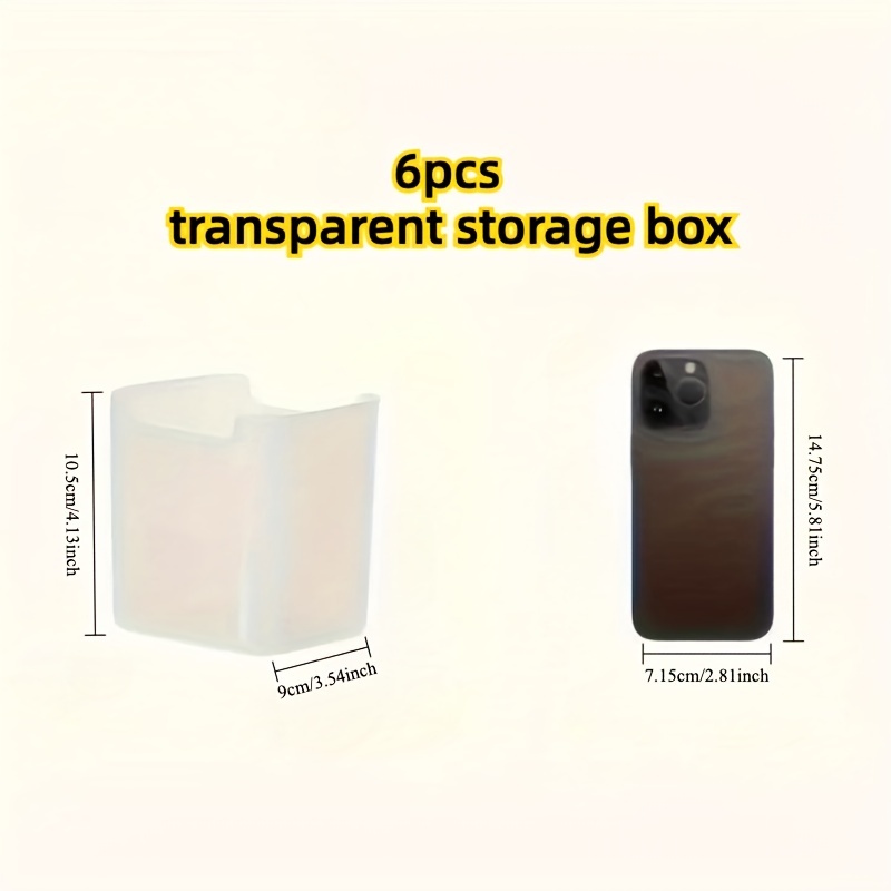 TEMU 6pcs Translucent Plastic Refrigerator Organizer Bins - For Fridge Door Storage & Kitchen Organization