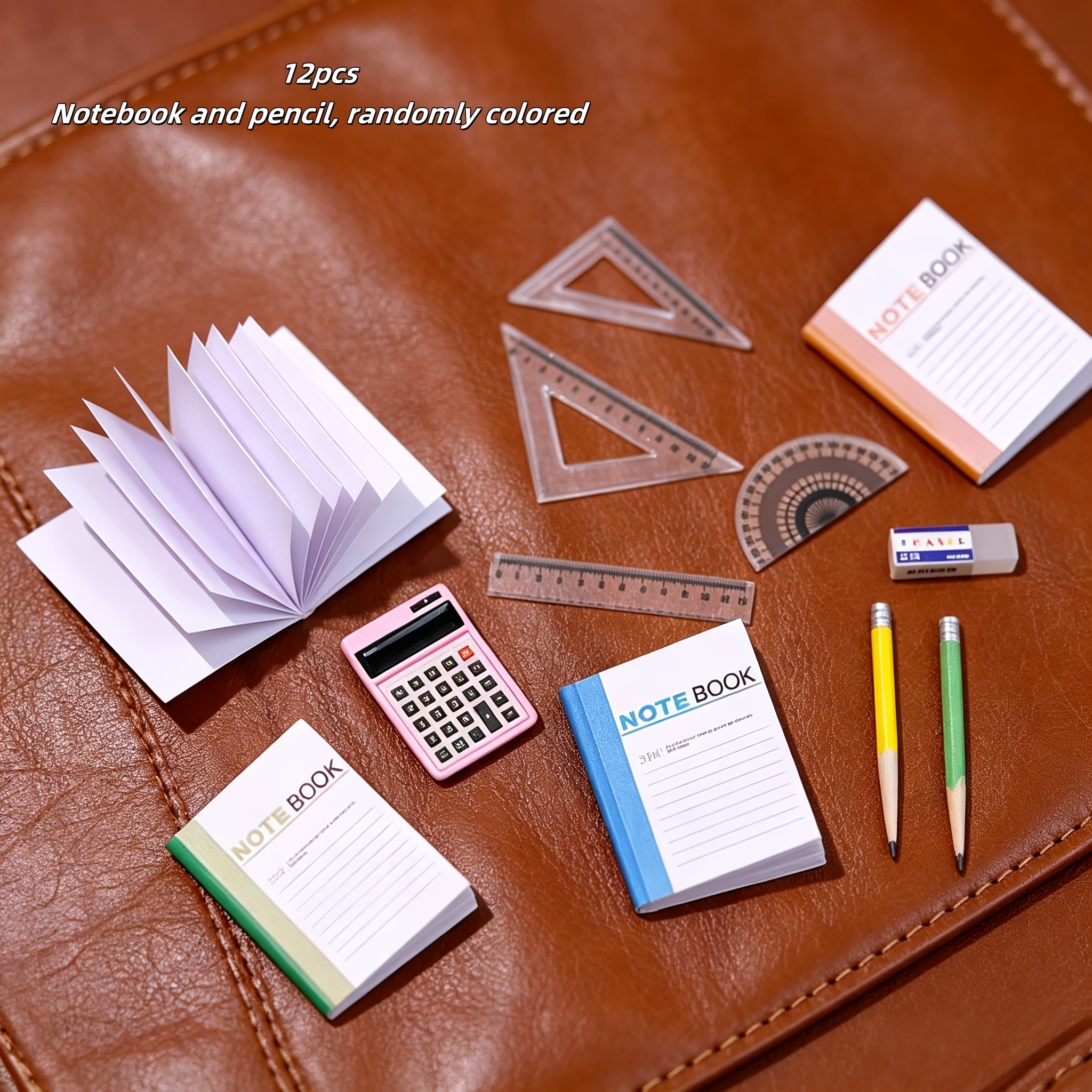12pcs, Miniature Stationery Models, Dollhouse Study And Classroom Shooting Props And Collection Models, Random Colors