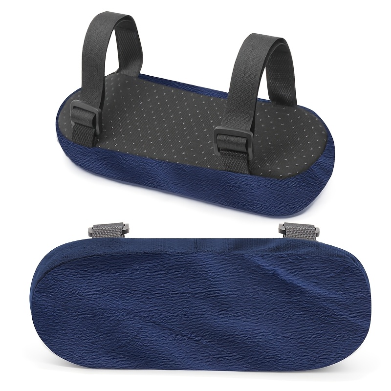 TEMU 2pcs Ergonomic Memory Foam Office Chair Armrest Cushions With Elbow Support, Breathable Mesh & Durable Plastic Frame For Desk Chairs