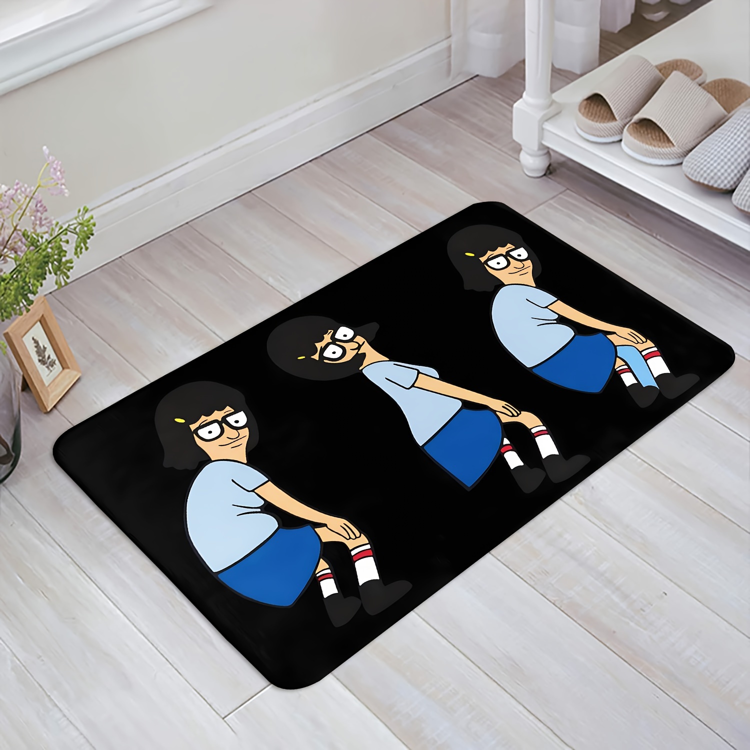 TEMU 1pc Bathroom Rug Cartoon Burger Living Room Kitchen Bathroom Decorative Rug Welcome Door Anti-slip Door Mat Absorbent Mat 16 X 24 Inches