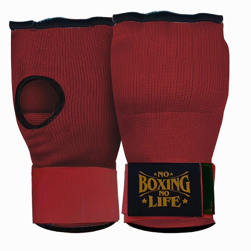 E-shop 1 Paar Halbfinger-Boxhandschuhe mit verstärkten Gelpolstern Schnellwickel-Handbandagen für Boxtraining im Fitnessstudio zu Hause