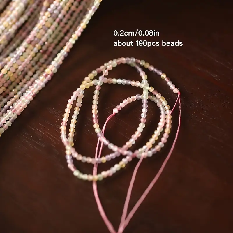 GLASS BEAD BRACELET 2 MM LIGHT ROSE MIX GLASS BEAD BRACELET 2 MM LIGHT ROSE MIX